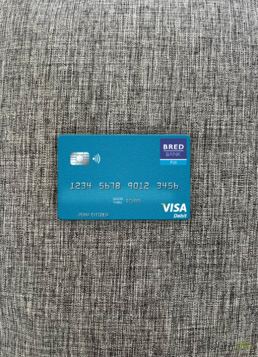 Fidji BRED Bank visa carte de débit photolook , avant